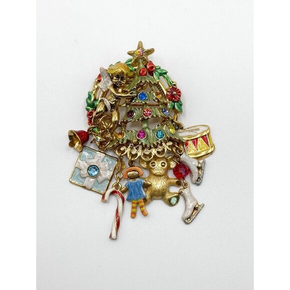 Kirks Folly Pixie’s Present Christmas Tree Pin Candy‎ Cane, Drum, Skates, Bear.. - Picture 1 of 3
